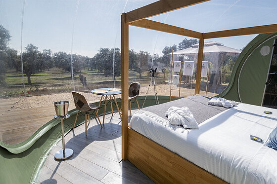 Una noche en una burbuja con desayuno en sky Buble en El Toril Glamping Experience- Sky Buble en Velada (Toledo)