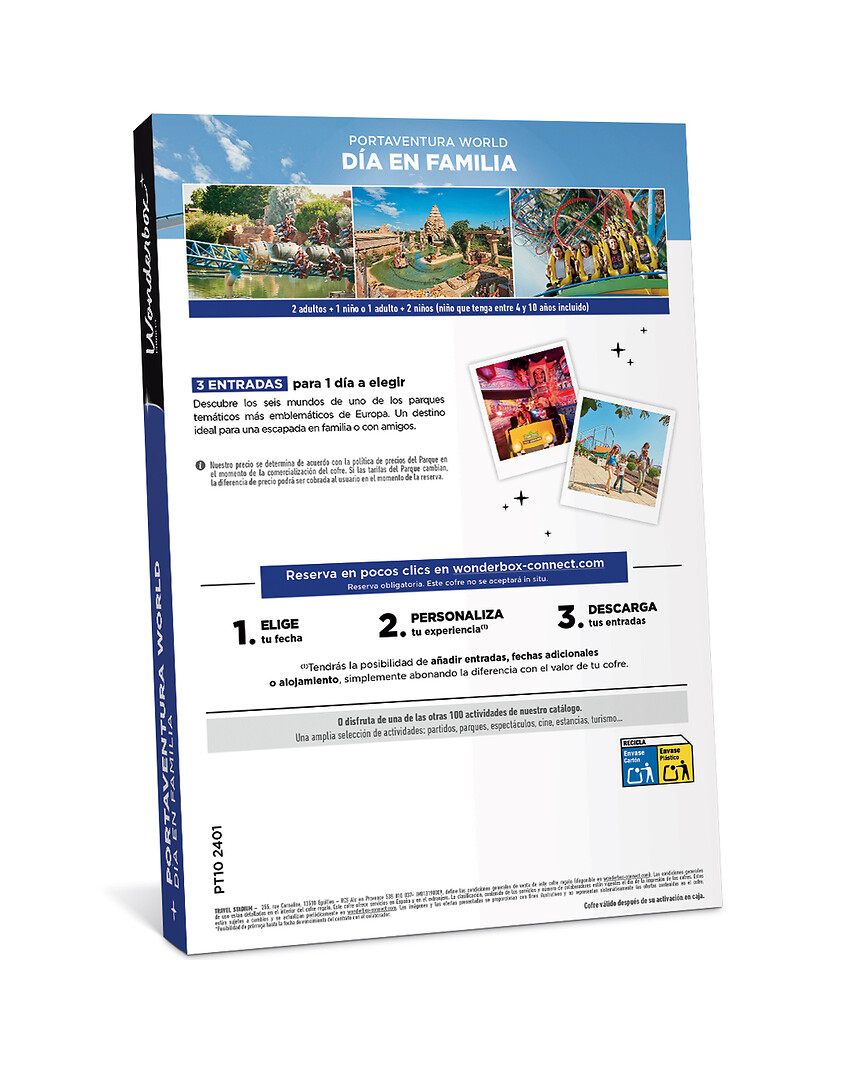 PortAventura - 1 día / 1 parque / 2 adultos + 1 niño