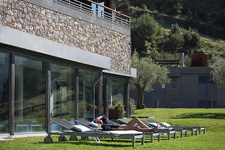 Un acceso a espacio bienestar para 2 en Hotel Rural Spa Resguard dels Vents en Ribes de Freser (Girona)